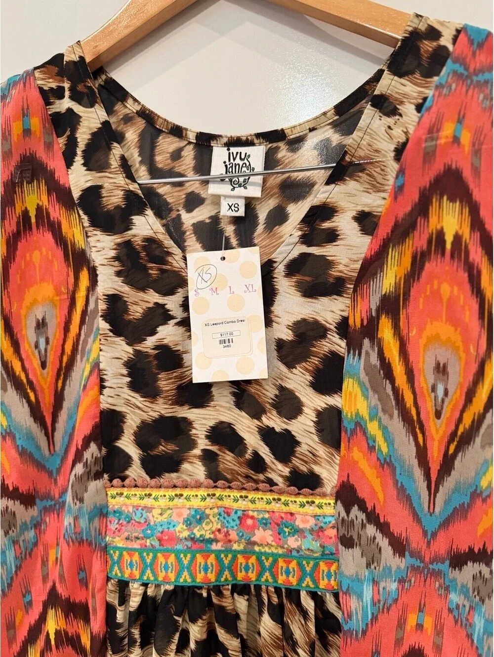 NWT Ivy Jane Leopard Combo High-Low Swim Cover Up Women’s XS
